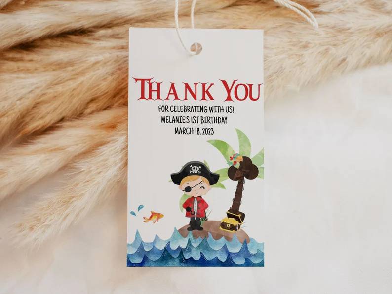 FREE DOWNLOAD Pirate Printable thank you gift tag template