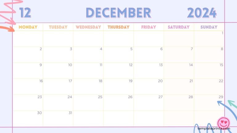 Free Printable December 2024 Calendar - Calendar December 2024 8 768x432 
