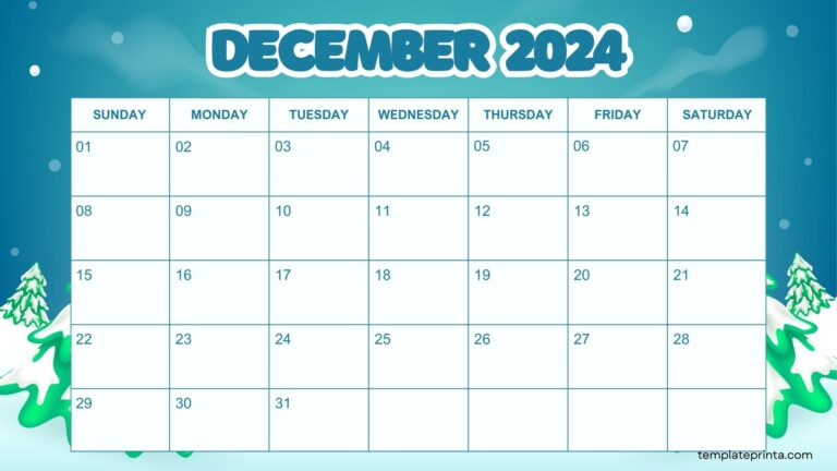 Free Printable December 2024 Calendar - Calendar December 2024 9 768x432 